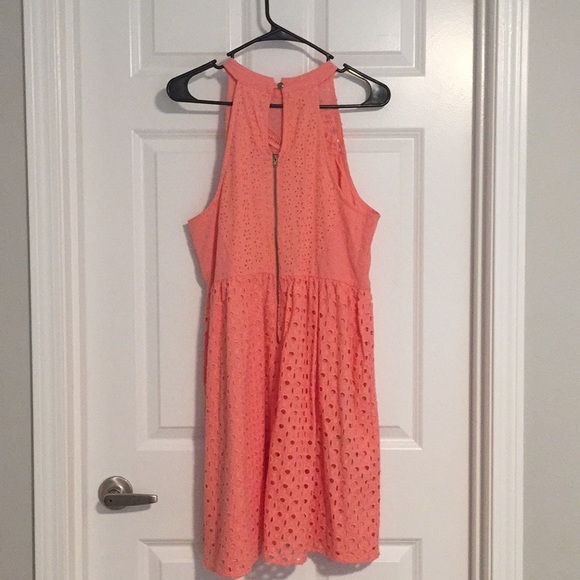 Coral pink halter neckline sundress - Picture 2 of 6